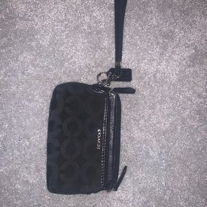 Black Coach wristlet wallet